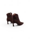 Stivaletto marrone a punta con zip