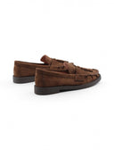 Mocassino marrone con nappine da donna
