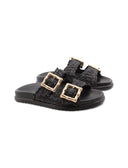 Sandalo in rafia a doppia fascia donna