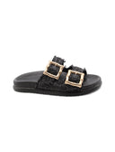 Sandalo in rafia a doppia fascia donna
