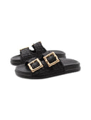 Sandalo in rafia a doppia fascia donna