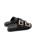Sandalo in rafia a doppia fascia donna