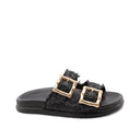 Sandalo in rafia a doppia fascia donna