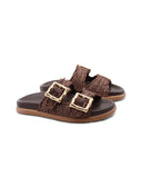 Sandalo in rafia a doppia fascia donna