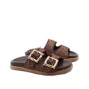 Sandalo in rafia a doppia fascia donna