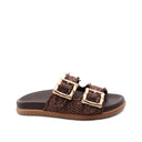 Sandalo in rafia a doppia fascia donna