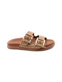 Sandalo in rafia a doppia fascia donna