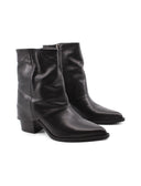 Stivaletto texano nero con risvolto