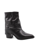 Stivaletto texano nero con risvolto
