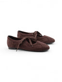 Ballerina stringata scamosciata donna
