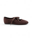 Ballerina stringata scamosciata donna