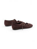 Ballerina stringata scamosciata donna