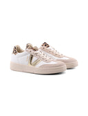 Sneaker in pelle con dettagli suede