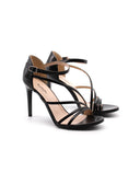 Sandalo in vera pelle con tacco donna