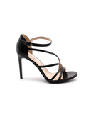 Sandalo in vera pelle con tacco donna