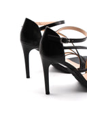 Sandalo in vera pelle con tacco donna