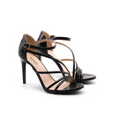 Sandalo in vera pelle con tacco donna