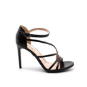 Sandalo in vera pelle con tacco donna
