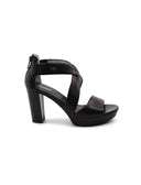 Sandalo donna in vera pelle con tacco