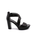 Sandalo donna in vera pelle con tacco