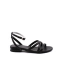 Sandalo flat da donna in vera pelle