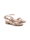 Sandalo flat da donna in vera pelle