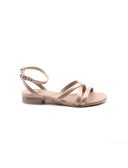 Sandalo flat da donna in vera pelle