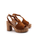Sandalo open toe scamosciato da donna