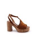 Sandalo open toe scamosciato da donna