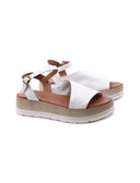 Sandalo platform in pelle morbida donna