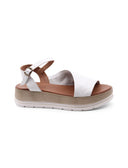 Sandalo platform in pelle morbida donna