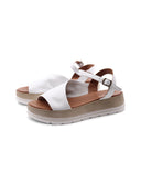 Sandalo platform in pelle morbida donna