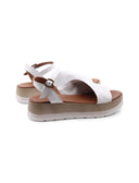 Sandalo platform in pelle morbida donna