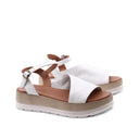 Sandalo platform in pelle morbida donna