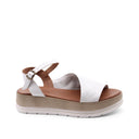 Sandalo platform in pelle morbida donna