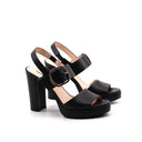 Sandalo in pelle con tacco alto donna