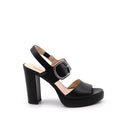 Sandalo in pelle con tacco alto donna