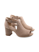 Sandalo open toe in vera pelle da donna