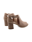 Sandalo open toe in vera pelle da donna