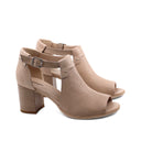 Sandalo open toe in vera pelle da donna