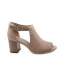 Sandalo open toe in vera pelle da donna