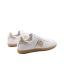 Sneaker in pelle con dettagli oro donna