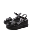 Sandalo con zeppa e plateau da donna