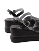 Sandalo con zeppa e plateau da donna