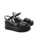 Sandalo con zeppa e plateau da donna
