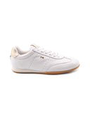 Sneaker in pelle con dettagli oro donna