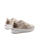 Sneaker in pelle e tessuto traforato