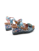Facyo 75 sandalo zeppa con fiore donna