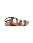 Sandalo basso in pelle da donna