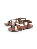 Sandalo basso in pelle da donna